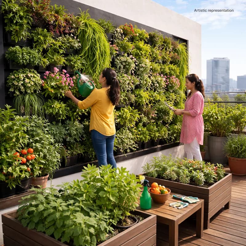 Rooftop vertical garden